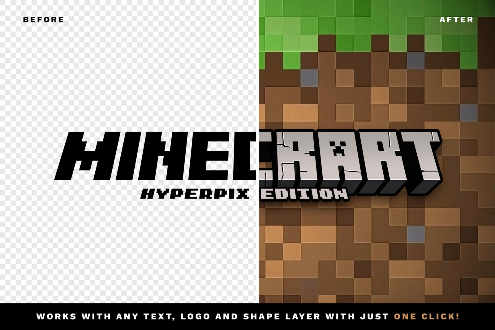 Minecraft - текстовый эффект (PSD)