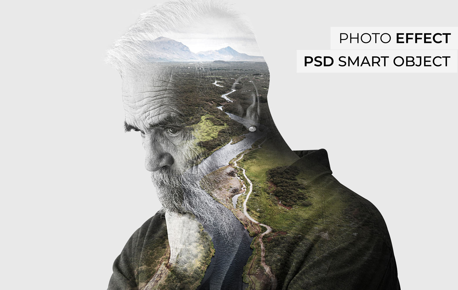 Эффект двойной экспозиции - Мокап (PSD)
