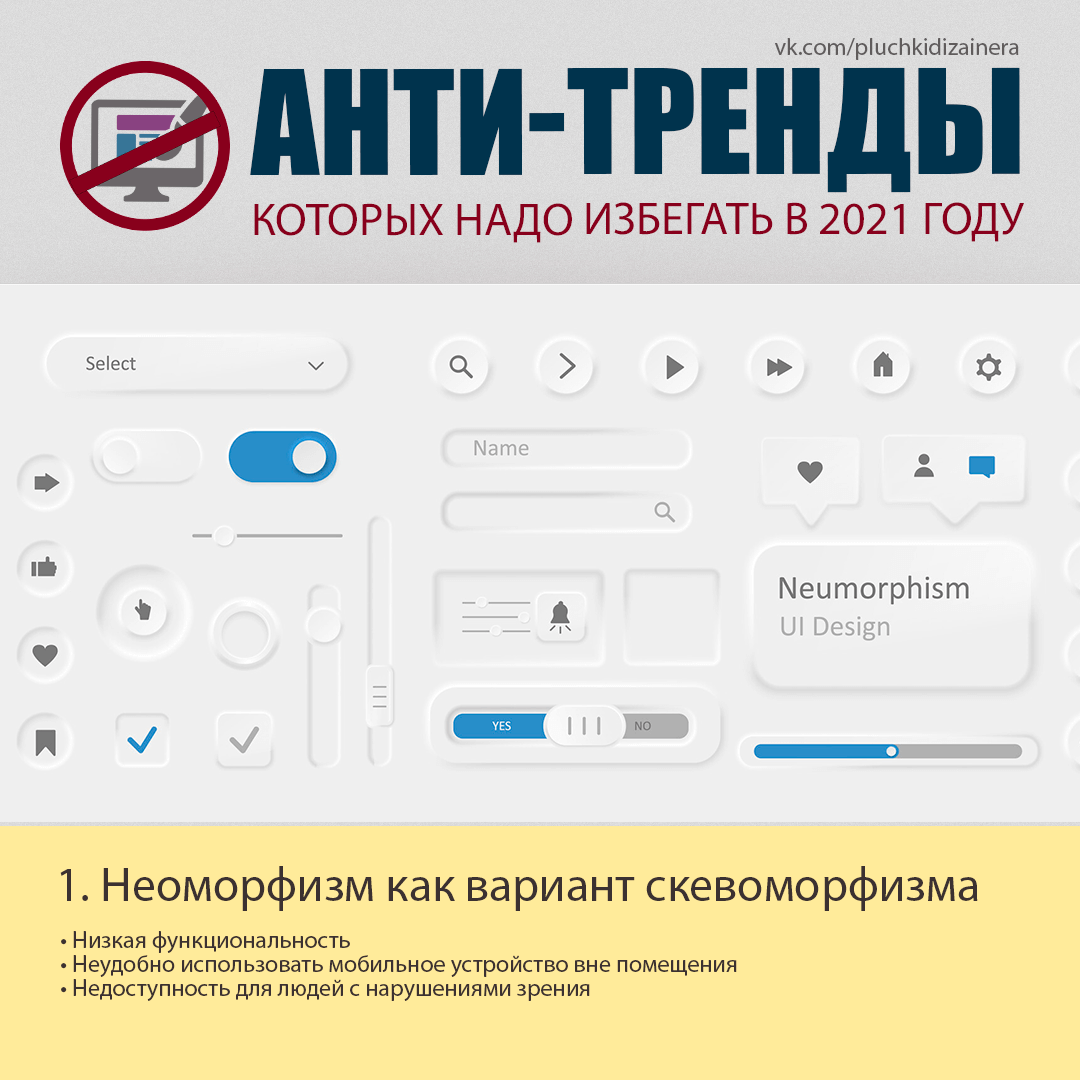 АНТИ-ТРЕНДЫ В ГРАФИЧЕСКОМ ДИЗАЙНЕ, КОТОРЫХ СЛЕДУЕТ ИЗБЕГАТЬ В 2021 ГОДУ